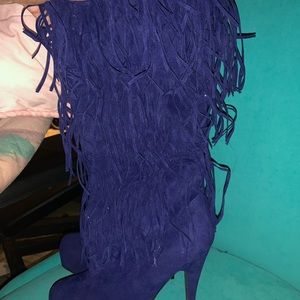 Navy blue dress boots